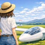 グライダーと女性